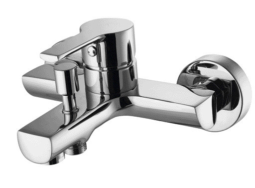 Verchroomde eengreeps badmengkraan zonder handdouche en zonder douchesteun