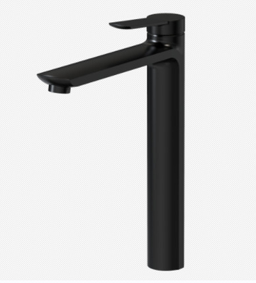 Klassieke hoge badkamer zwart wasbak mixer kraan Matt Messing mixer kraan voor badkamer Single Lever Wasbak mixer kraan zwart