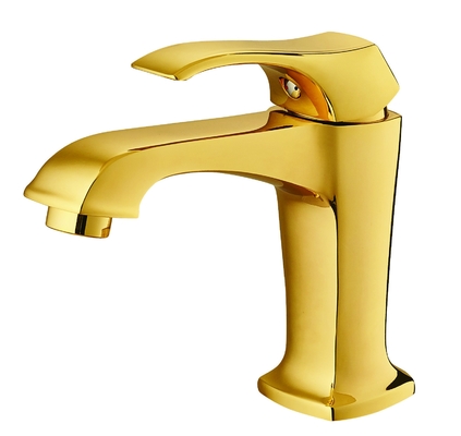Lichte Gouden Tapkraan Één van het Wasbassin Bestand de Tapkraanlek van het Handvattoilet
