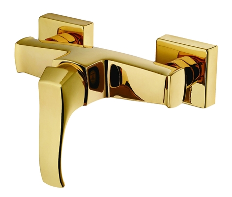 Center Handvat Licht Goud Douche Mengkraan Massief Messing Badkamer Kranen
