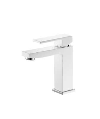 Gestroomlijnde Design Wastafel Kraan Wit Messing Mengkraan Met 25mm Cartridge