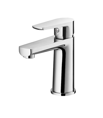 Verchroomde Messing Wastafel Kraan 159mm Hoge Warm Koud Water Mixer