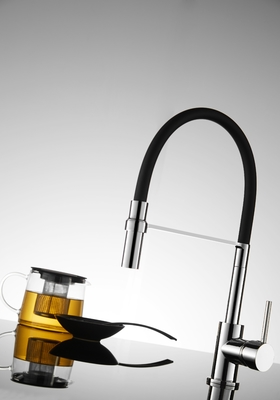 Siliconen uitloop Chrome keukenmengkraan Deck Mount met 35 mm cartridge