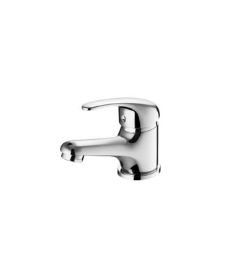Moderne messing warm- en koudwaterkraan voor badkamer, enkel handvat, chroom