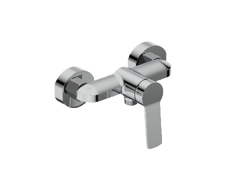 Verchroomde eengreepsmengkraan voor douche wandmontage 1/2 inch uitlaat