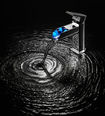 Badkamer gootsteen kraan dek montage enkel hefboom waterval bassin mixer kraan LED enkel gat chroom