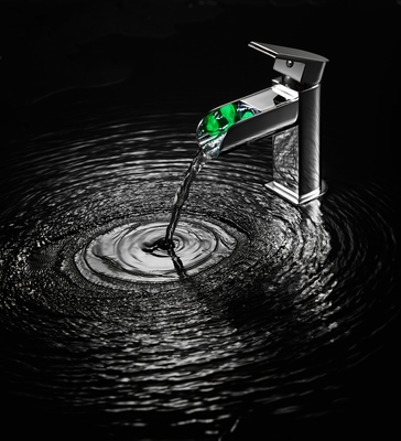 Badkamer gootsteen kraan dek montage enkel hefboom waterval bassin mixer kraan LED enkel gat chroom