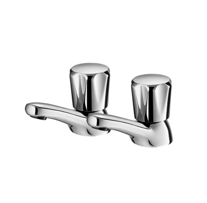 Het traditionele Victoriaanse Paar Bassinkranen voor Badkamers daalt de Hete en Koude 1/2“ Tapkraan van het Badmessing, Opgepoetste Chrome-Reeks van 2