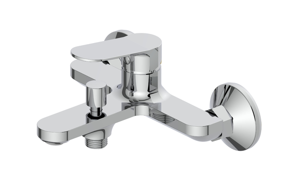 Badbad Mixer Tap Single Lever Bad Fitting Wand gemonteerd Oppervlak gemonteerd Bad Mixer Douche Fitting Chrome 1/2 inch Showe